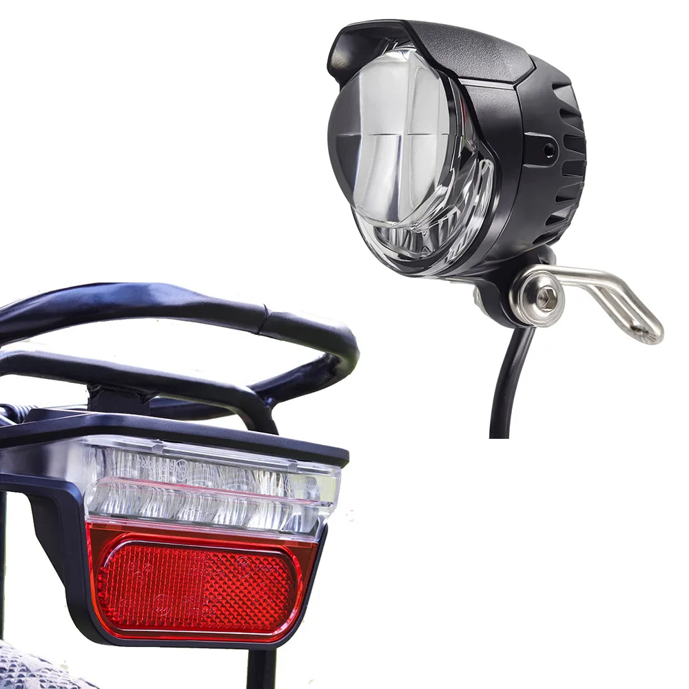Front and Rear Light Onature e комплект велосипедных фар с 2 креплениями и светодиодный задняя часть электровелосипеда свет DC 6V 12V 36V 48V 60V аксессуары для электровелосипедов - Цвет: Front and Rear Light