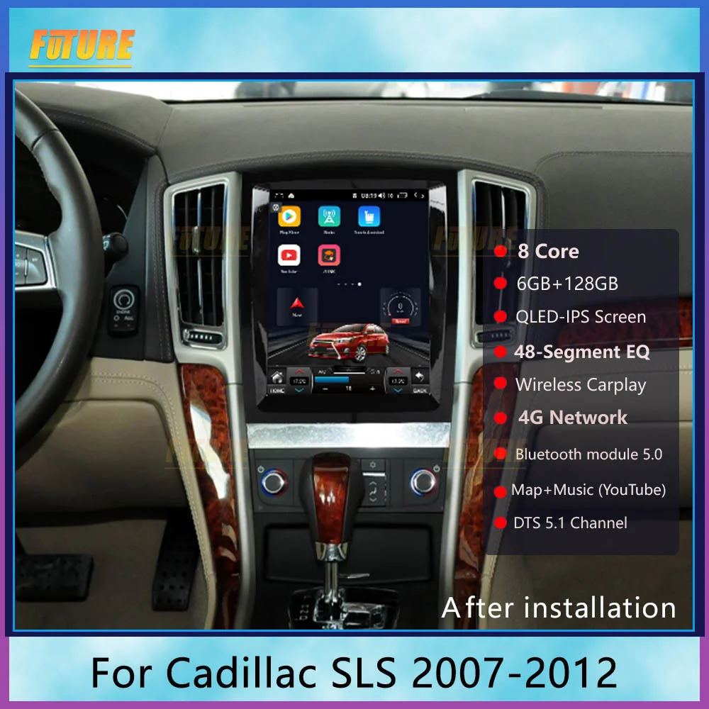 8 core 128g android 11 5g qled touch screen car radio for cadillac sls 2007 auto multimedia dvd player navigation gps headunit free global shipping