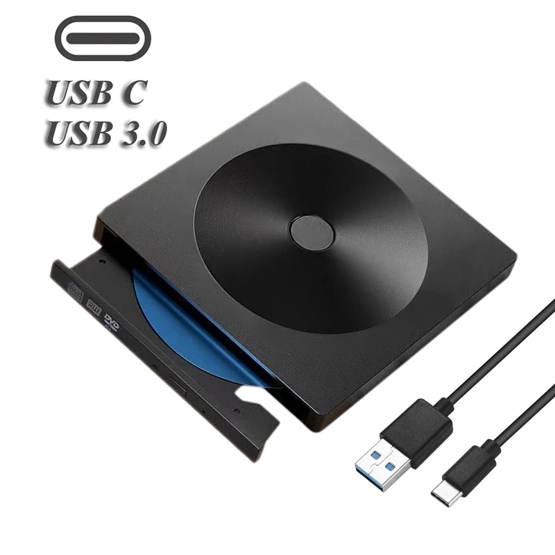Внешний тонкий DVD привод с разъемом USB 3 0 устройство для чтения оптических дисков