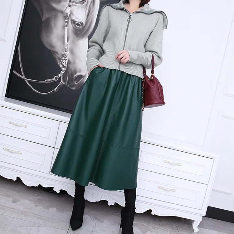 

2021 New Style Women Genuine Leather Skirt ,Women's Moden Skirt