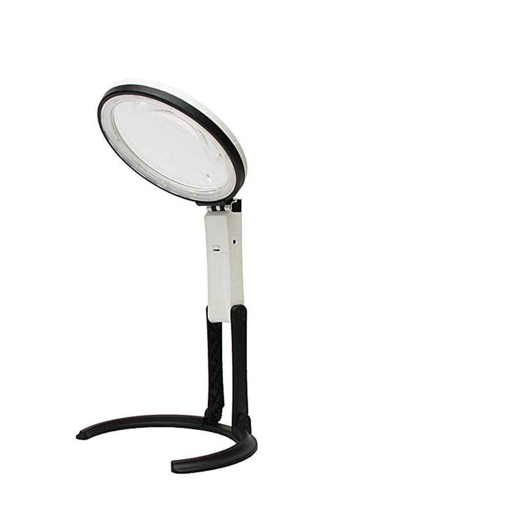 Dual Purpose 1.8X 5X Durable Portable Working Tool Foldable 12 LED Desk Folding Handheld Table Lamp Useful Magnifier | Инструменты