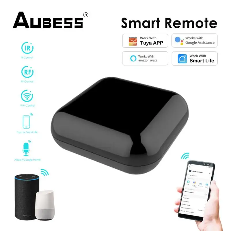 

Aubess-New WiFi RF+IR Universal Remote Controller RF Appliances Tuya/Smart Life App Voice Control Work With Alexa Google Home