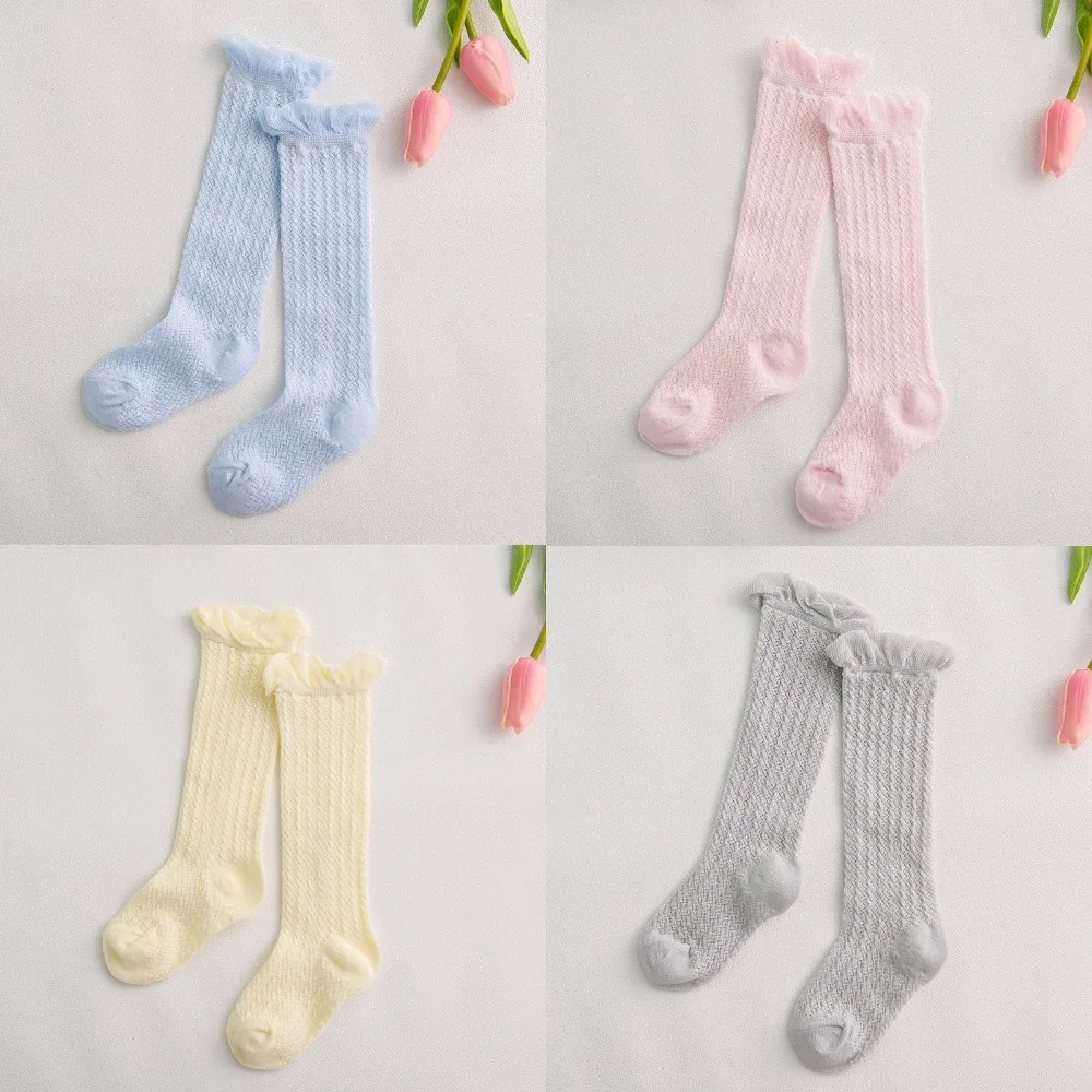 Носки для новорожденных девочек Хлопковые гольфы младенцев летние тонкие
