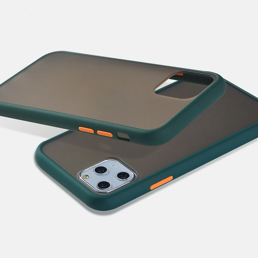 Мятный Гибридный простой матовый бампер чехол для телефона для Iphone 11 Pro Max Xr Xs Max 6s 8 7 Plus противоударный Мягкий ТПУ силиконовый прозрачный чехол - Цвет: T10