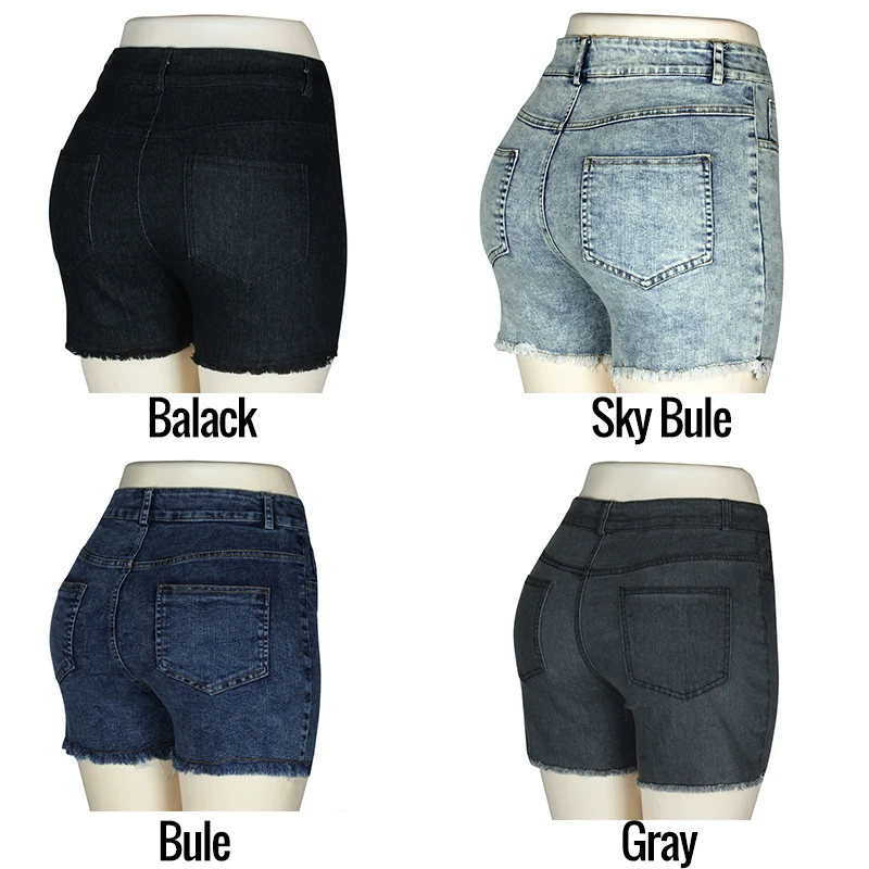 

Fashion Women Summer High Waisted Denim Shorts Jeans Women Short 2021 New Push Up Skinny Slim Denim Shorts