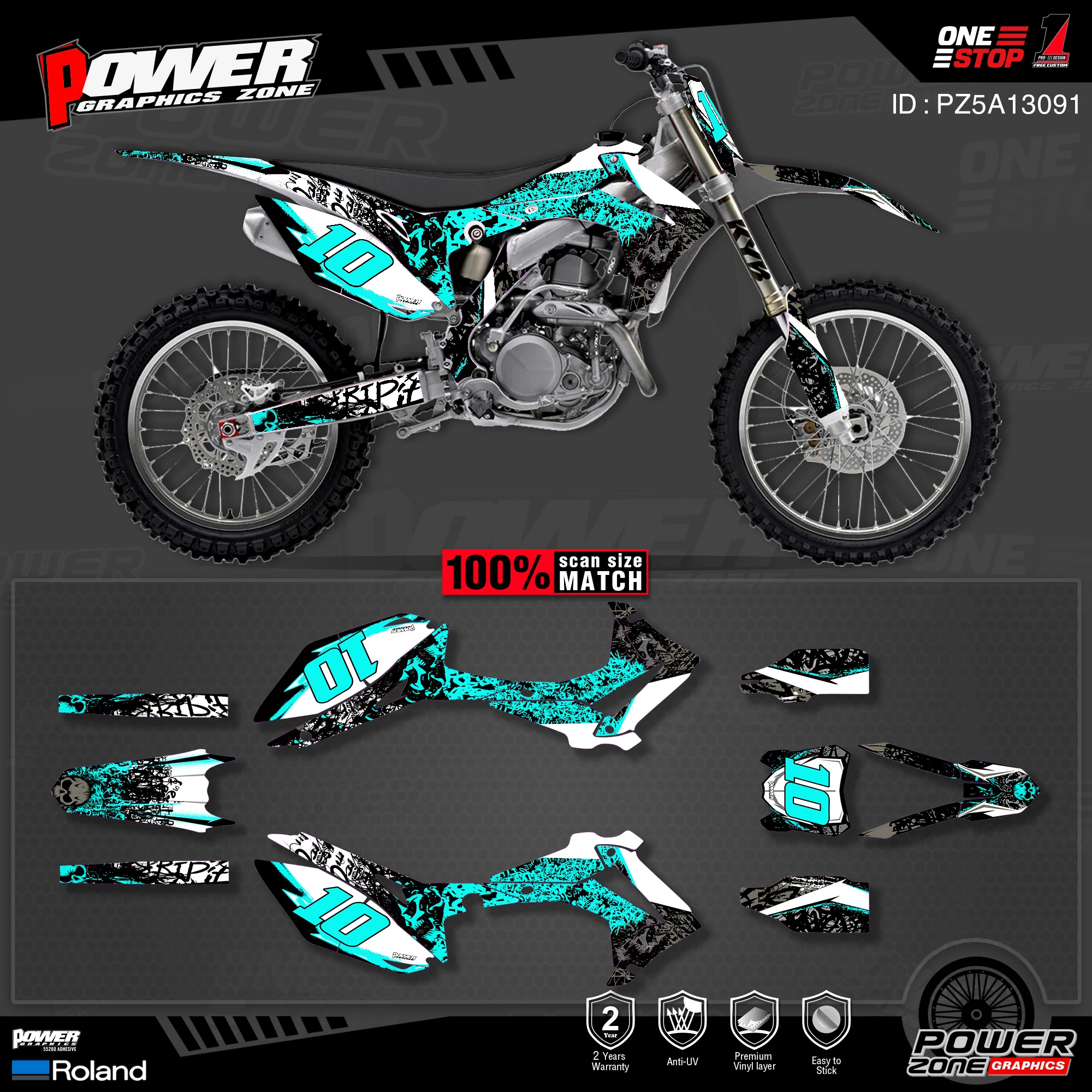 Персонализированные графические фоны PowerZone Team наклейки 3M Набор наклеек для HONDA