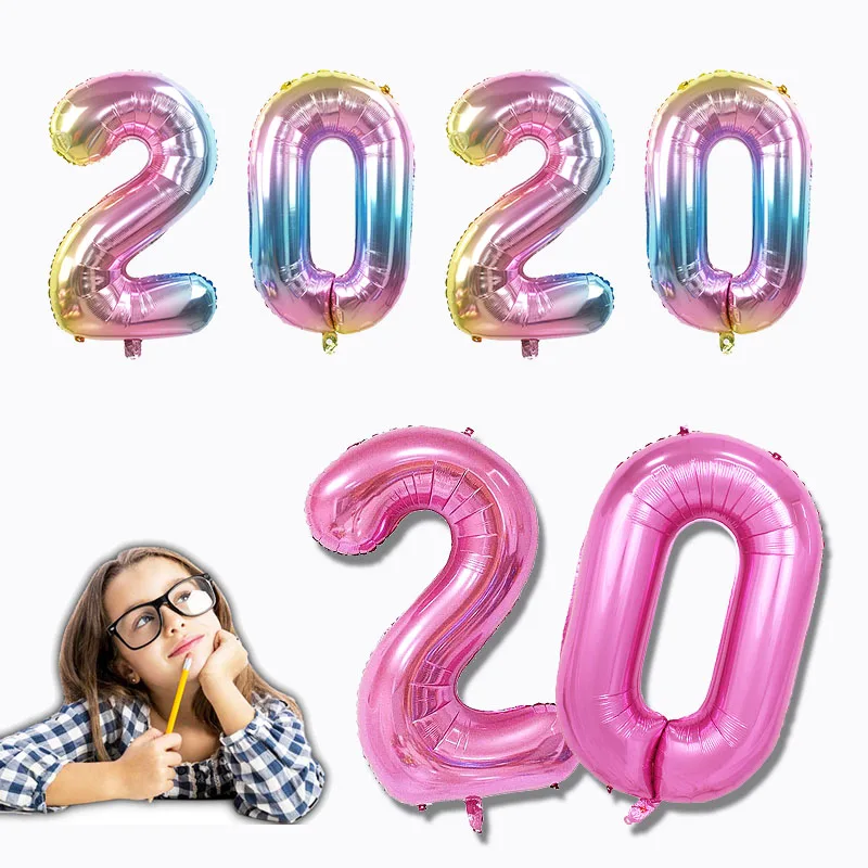 Большие фольгированные воздушные шары 32 дюйма 2020 розовое золото украшение для
