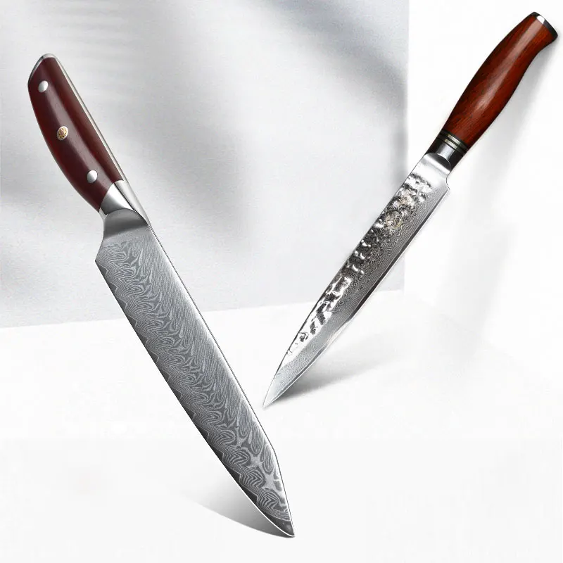 

Нож для суши и сашими YARENH 8 дюймов, ультраострые кухонные ножи, японский шеф-повар из дамасской стали, для резки филе лосося