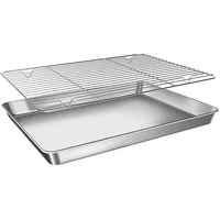 baking tray with rack setstainless steel bakeware and cooling rackcan be used for breadbiscuitsmeat cooking