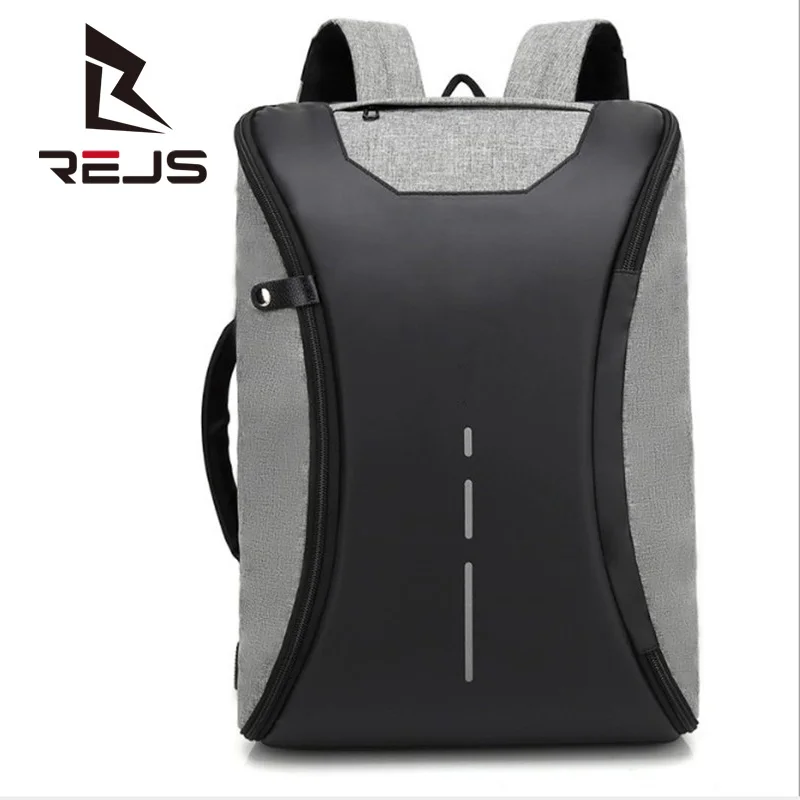 

REJS LANGT Fashion School Backpack with Charging Daily Work Business Backpack Men Fit 15.6 Inch Laptop Waterproof Travel Bag