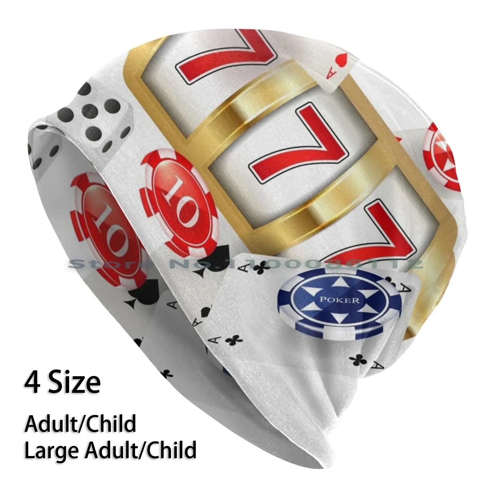 

Golden Casino Slot Machine Beanies Knit Hat Golden Casino Machine Slots Win 777 7 7 7 Chips Brimless Knitted Hat Skullcap Gift