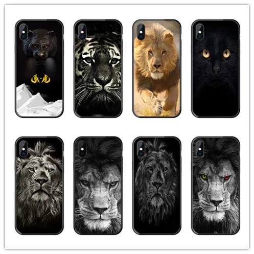 Animaux Лев новоприбывшие черный чехол для мобильного телефона Айфона iphone 11 Meizu pro 6S