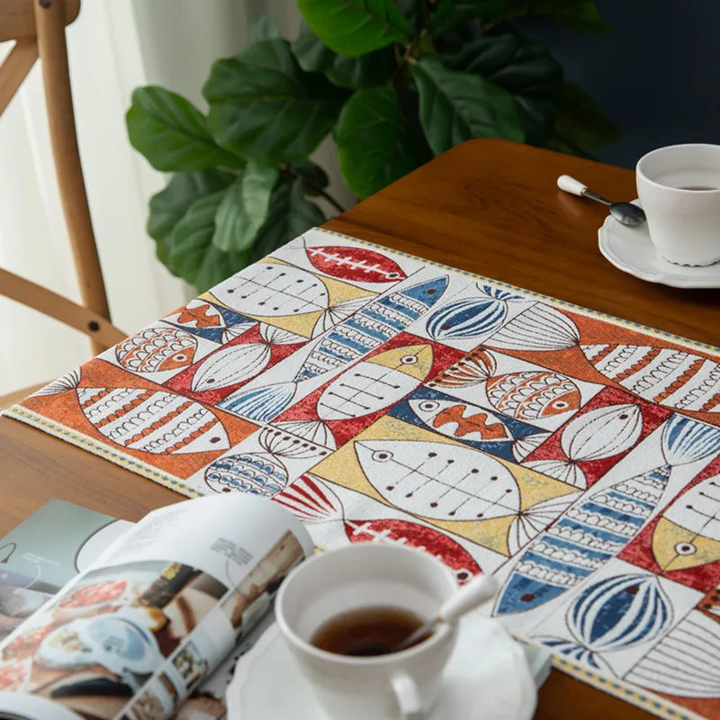 Японский жаккардовые Настольная дорожка обеденный стол декор со стразами