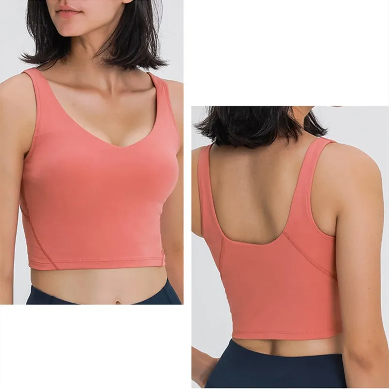 

Hot Selling Wholesale Popular High Impact Shockproof Fitness Sexy Tight Sports Bra Top Yoga Vest No Rim With Removable Chest Pad