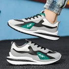 Кроссовки мужские на плоской резиновой подошве, удобные дышащие, повседневная прочная обувь для ходьбы, Нескользящие