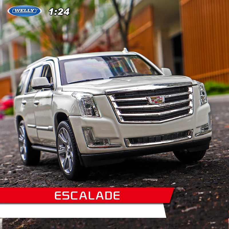 Escalade Welly 1:24 Cadillac Escalade модель автомобиля из сплава моделирование автомобиля украшение коллекция Подарочная игрушка Литье под давлением модель игрушка для мальчиков - Цвет: Escalade
