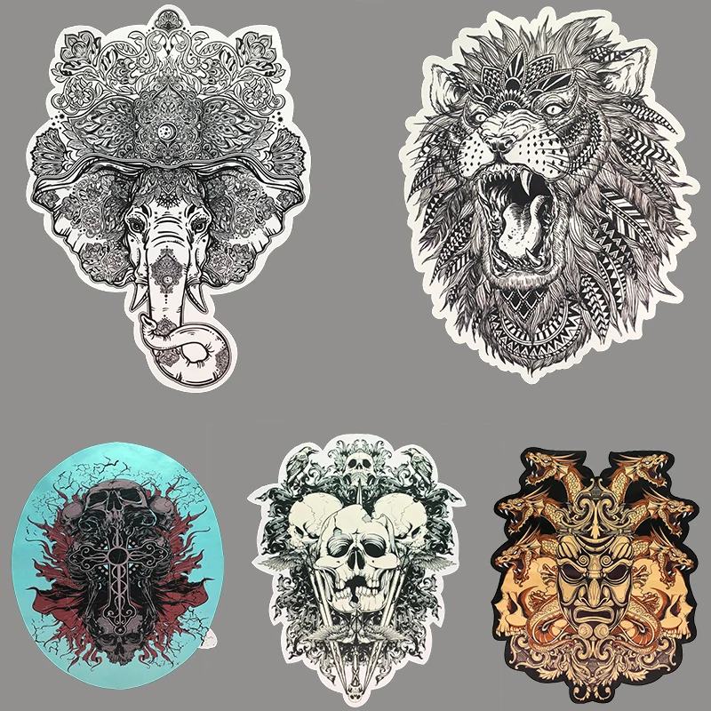 

2Pcs Domineering Animallarge Elephant/Lion Big Skull Applique Patches for Clothes Jean jacketDIYDecorationSewing Accessories