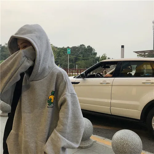 Повседневные женские толстовки из плотного бархата с карманом и принтом