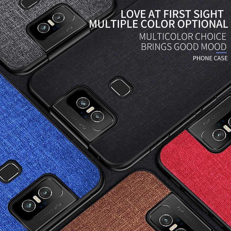 Классический тканевый жесткий чехол из поликарбоната с мягким краем ТПУ для Asus