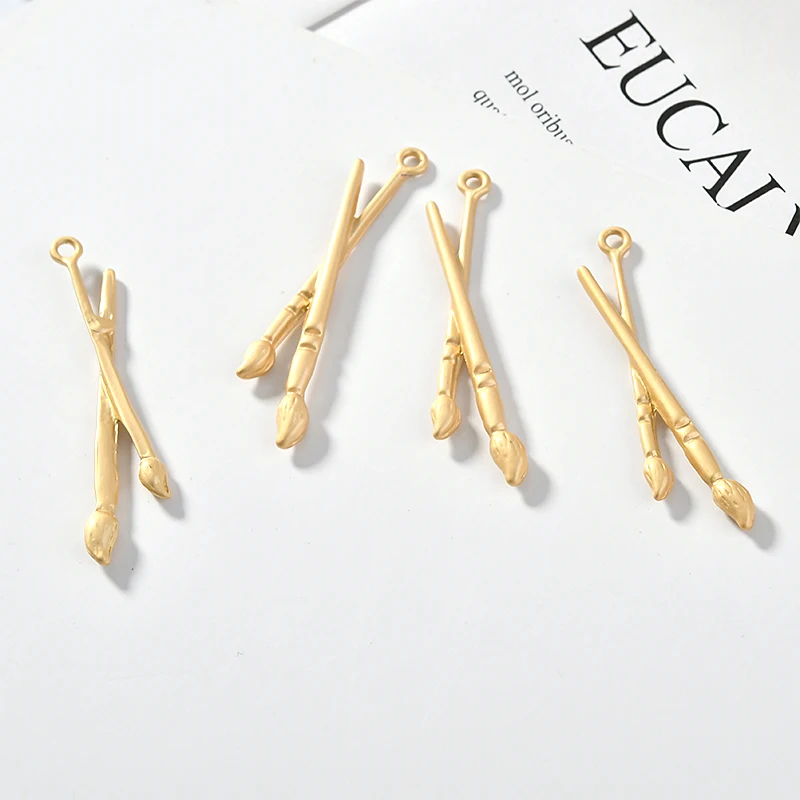 4 шт. сплав Палетка с кистью Золотой Личности Кулон diy серьги аксессуары материал