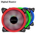 Вентилятор для охлаждения ПК 120 мм, бесшумный светодиодный кулер для процессора, 12 В постоянного тока, 3Pin4Pin, ударопрочная Резина