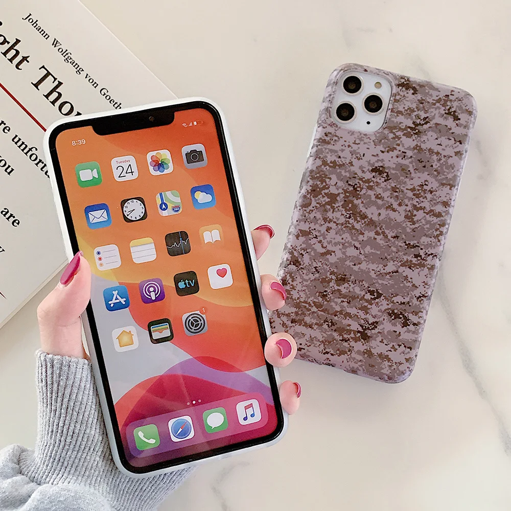 Ретро военный зеленый камуфляжный чехол для телефона iPhone 11 Pro Max XR X XS 7 8 6 Plus мягкий