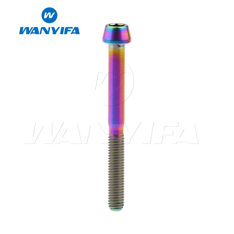 M5x50 Rainbow Wanyifa Винт С Титановым болтом M5x9 15, 16, 18, 20, 25 30 35, 40 45 50 55 60 мм конической головкой для велосипеда кронштейн руля велосипеда части - Цвет: M5x50 Rainbow