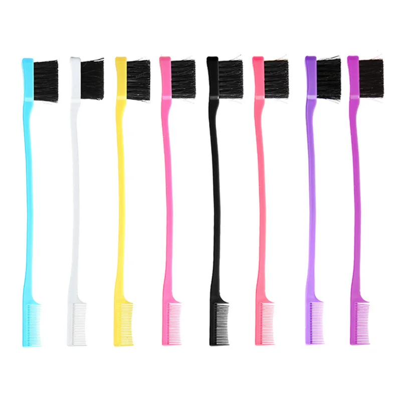

Double Side Hair Edge Brushes Hair Comb Salon Edge Control Brush Eyebrow Comb Pin Tail Hairdressing Styling Beauty Tools