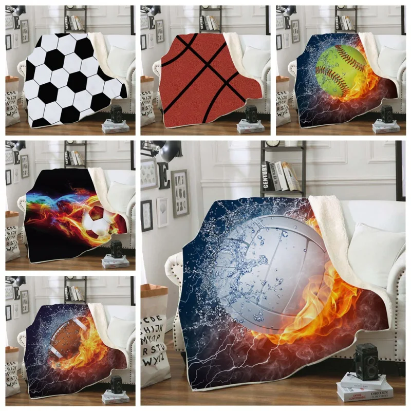 3D мяч шаблон Одеяло детский подарок шерпа Флисовое одеяло супер мягкий плед на