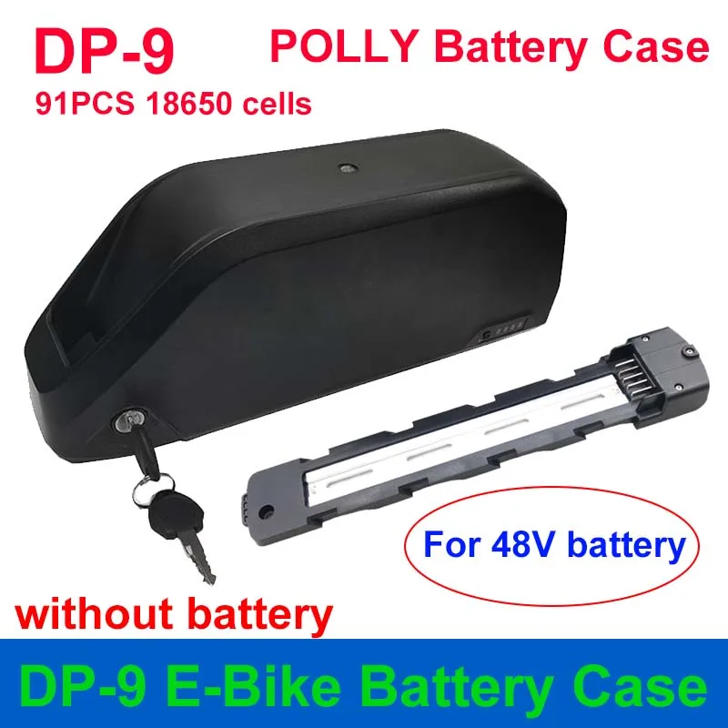 REENTION POLLY DP-9 Battery Case 36V 48V 52V 60V 72V Fit 91PCS 18650 Cells Box Nickel Strip BMS for DIY Downtube E-Bike Battery