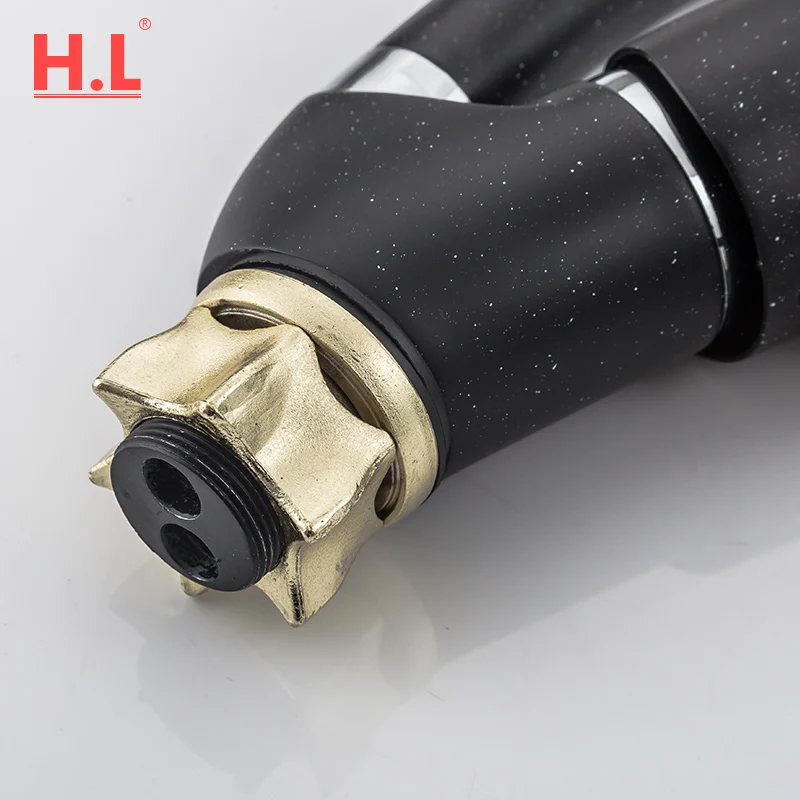 Латунный Черный Гибкий Смеситель для кухонной раковины с фильтром горячей и