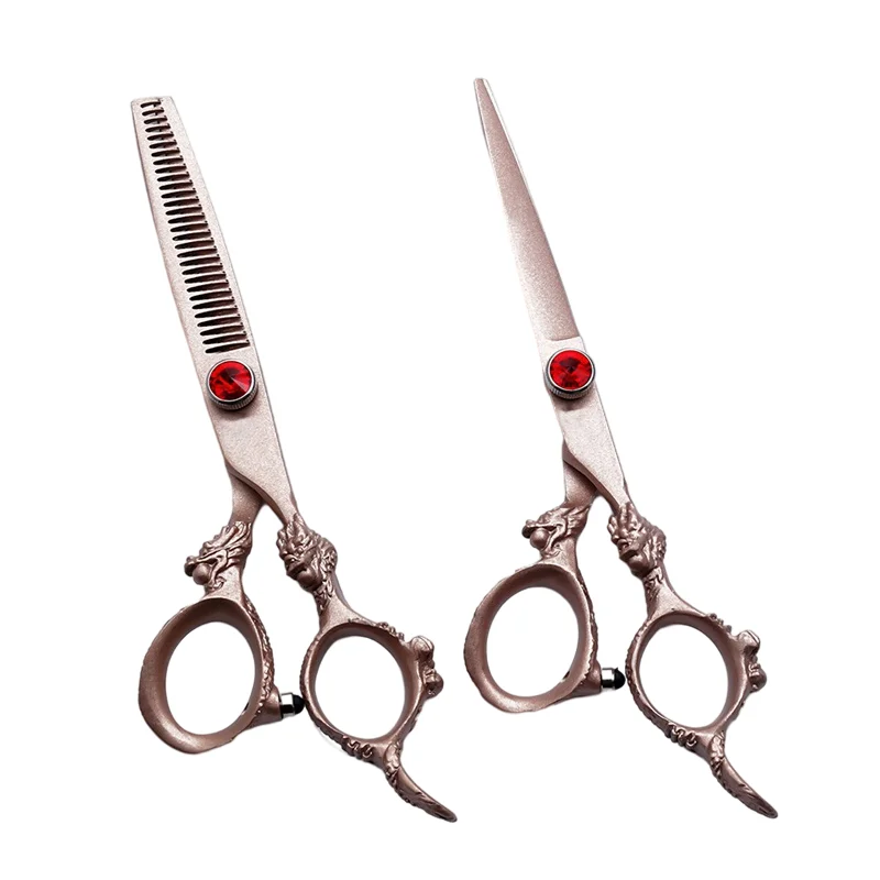 

Парикмахерские ножницы 6 дюймов из розового золота и японской нержавеющей стали 440А для стрижки волос филировка Профессиональные Парикмахе...