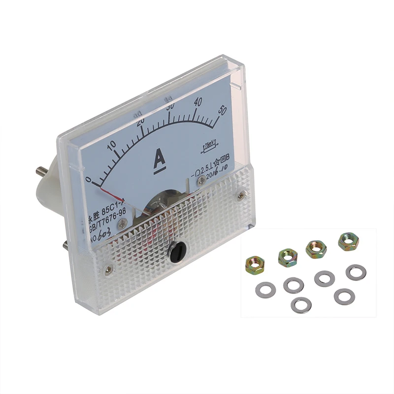 

85C1 DC 0-50A Rectangle Analog Panel Ammeter Gauge