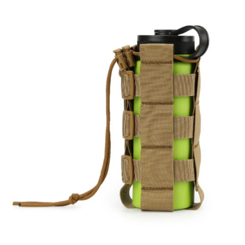 

Outdoor Camouflage Water Bottle Bag Adjustable Rope Water Bottle Net Bottom High-Quality Oxford Fabric Wear-Resistant Junle Bag