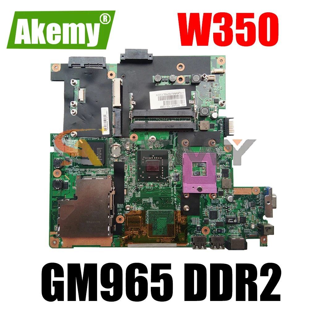 

AKEMY MBW020B006 MB.W020B.006 For Gateway W350 Laptop Motherboard 40GAB1700-F503 GM965 DDR2 Main board
