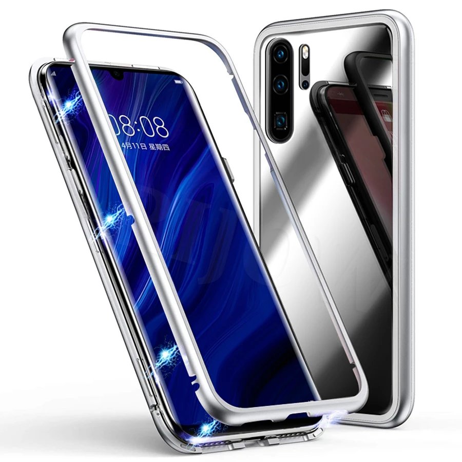 Магнитный адсорбционный чехол для Huawei Mate P40 P30 P20 Pro магнитный металлический Y6 Y7 Y9