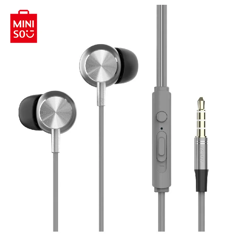 

MINISO CD Pattern Hi-Fi Stereo In-ear Aluminium Earphone HiFI for Android iOS HD Sound Wired Earphone Sport Running PC Spotrs