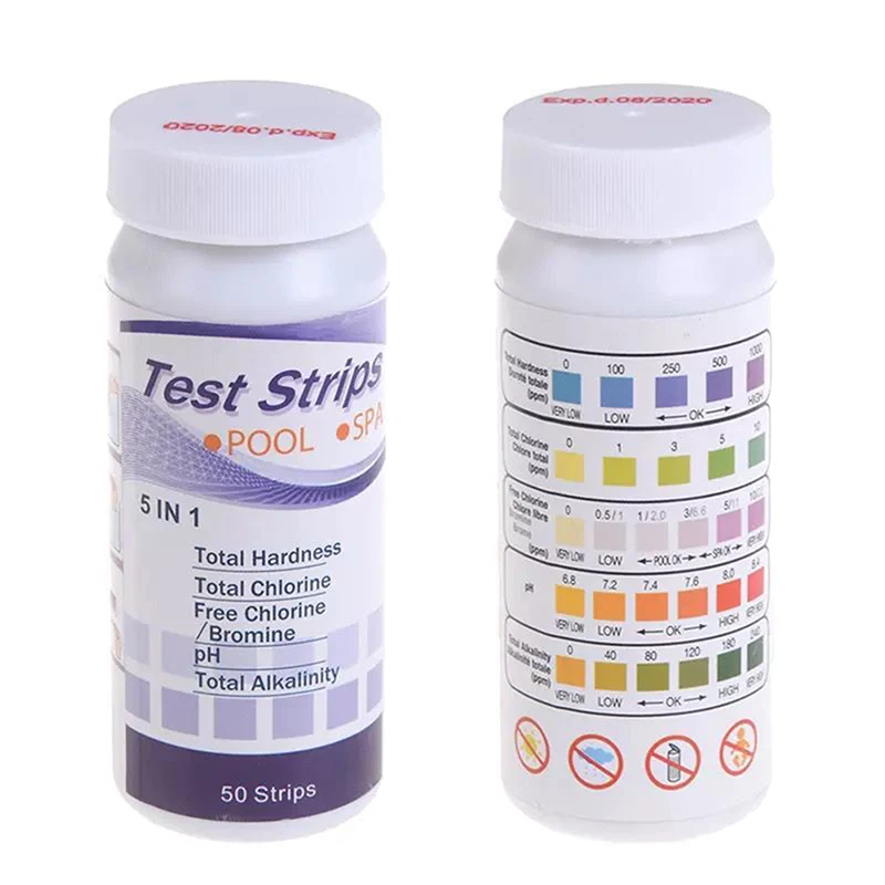 

50pcs Multipurpose Chlorine PH Test Strips SPA Swimming Pool Water Tester Paper HFD889
