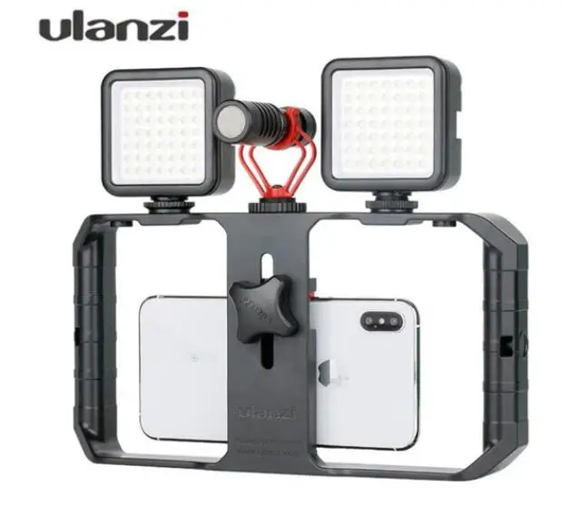 Kit no Phone Ulanzi U Rig профессиональные для ручек Rig тройное крепление для горячего башмака видео стабилизатор Vlog Grip для iPhone Mobile Filmmaker для микрофона - Цвет: Kit no Phone