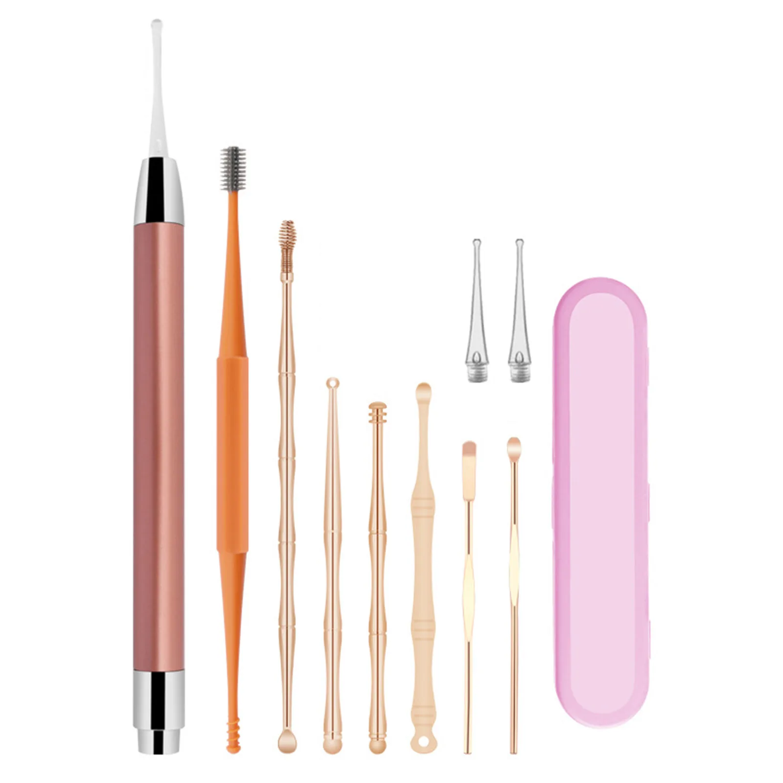 

Earwax Removal Kit Ear Pick Set Earwax Remover Spoon Earpick Ear Picker with LED Light for Ear Massage Adult Ear Care Tools