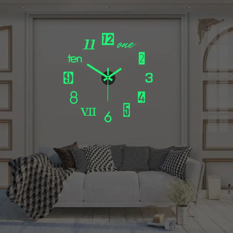 

Digital Wall Clock 3D Mute Stickers Luminova Luminous Reloj Horloge Duvar Saati Klok Orologio da Parete Wandklok Home Décor DIY