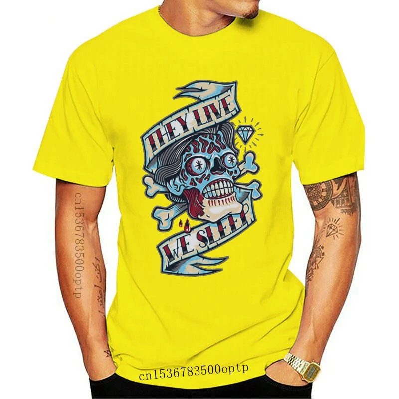 

They Live We Sleep T Shirt Top Sci Fi Horror Movie Film Vintage Retro Retro O Neck Tee Shirt
