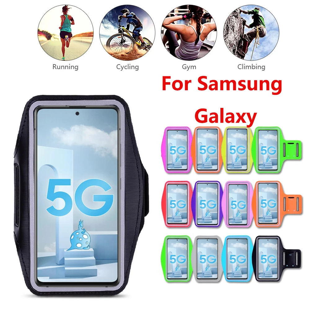 

Running Sports Arm Band Phone Case For Samsung Galaxy A50 A51 A52 A90 A71 A72 A70 5G Gym Phone Holder Cover Fitness Arm Pouch