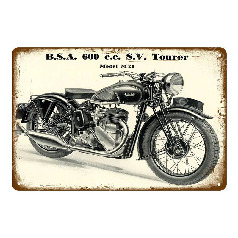YD1662EI Британский мотоцикл BSA металлические знаки оловянный плакат Гараж; клуб паб настенные Декорации для бара мотоцикл Винтаж таблички домашний декор YI-058 - Цвет: YD1662EI