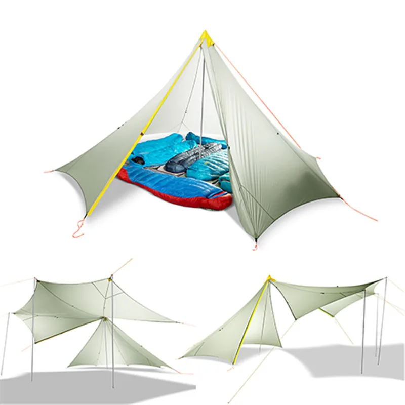 10 человек Сверхлегкий Открытый Кемпинг палатка teepee метание водонепроницаемый палатка Внутренняя палатка Сверхлегкая туристическая палатка - Цвет: Greyish-green