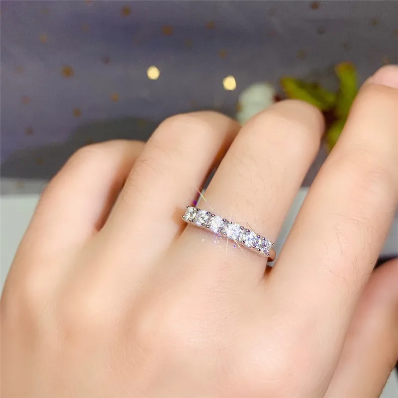 Moissanite кольцо для женщин подарок на помолвку 0.1CT 3 мм VVS1 lab diamond тестовый прошли