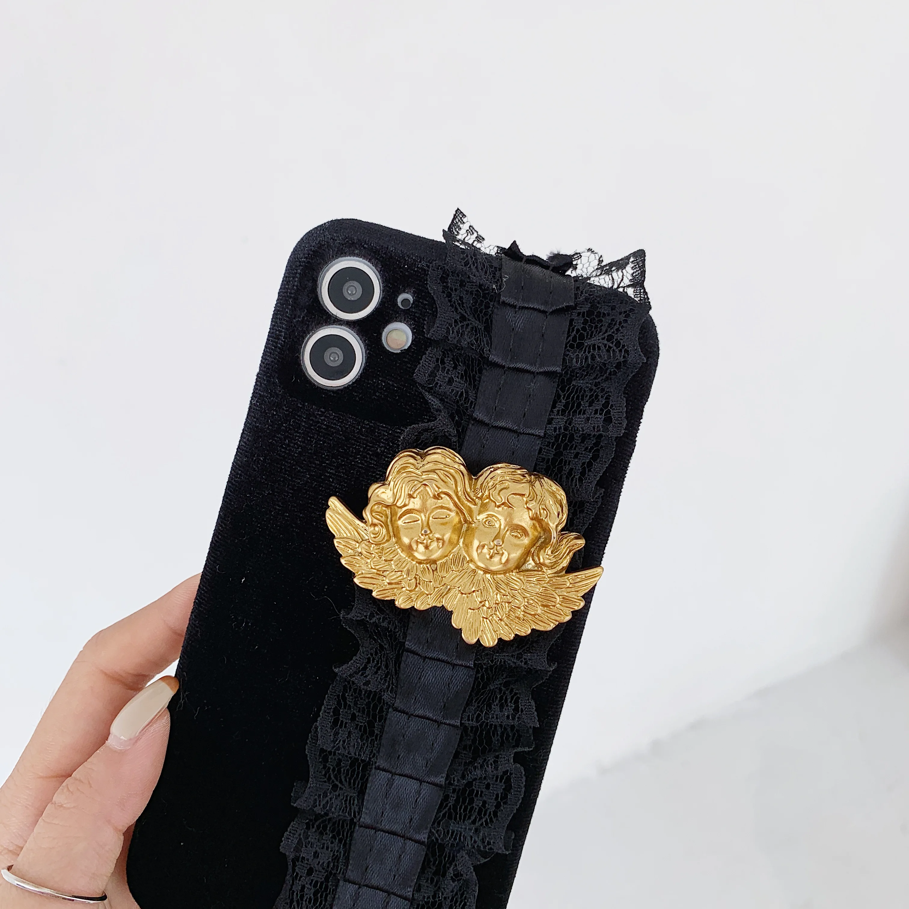 

Black velvet lace angel