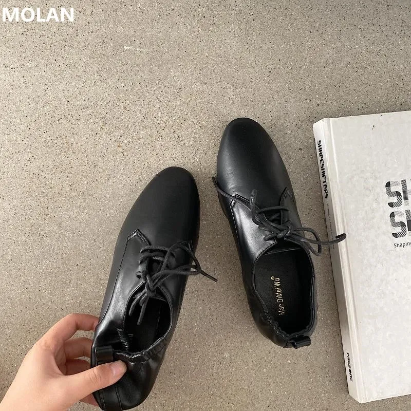 Дизайнерский осенний качественный родительский кожаный мокасин бренд MOLAN с