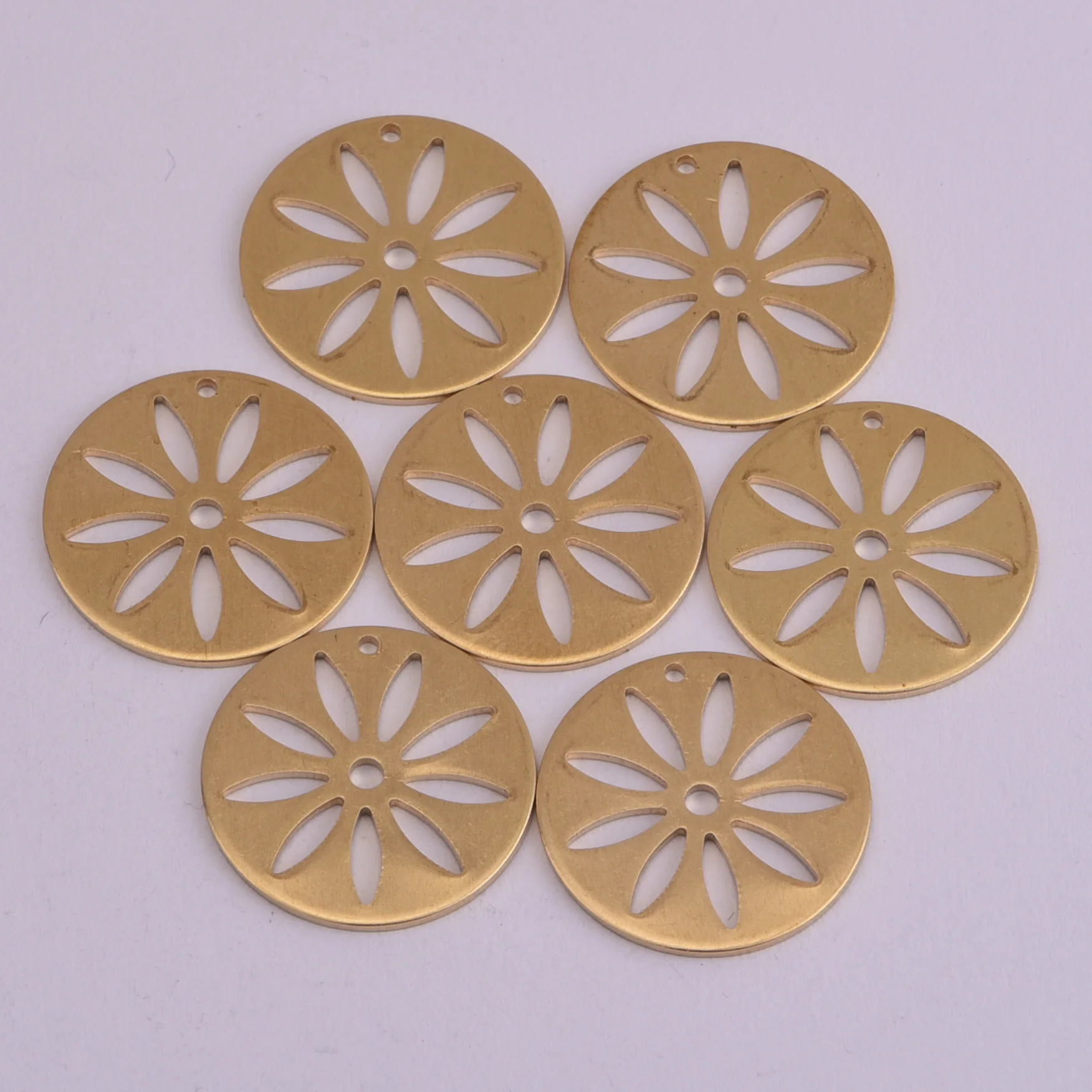 24 мм 5 шт. медный Клевер восемь лепестков цветов листья лотоса кулон счастливые