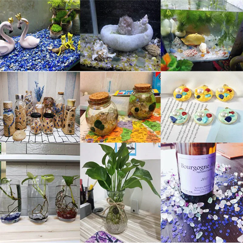 

20G 50G 100G Undrilled Natural Blue Sandstone Quartz Crystal Rock Chip Mineral Healing Reiki Fish Tank Home Decor 3-5mm Bulk